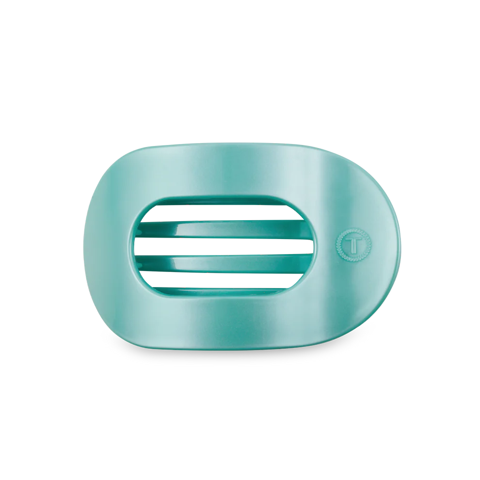 Totally Turquoise Flat Round Hair Clip