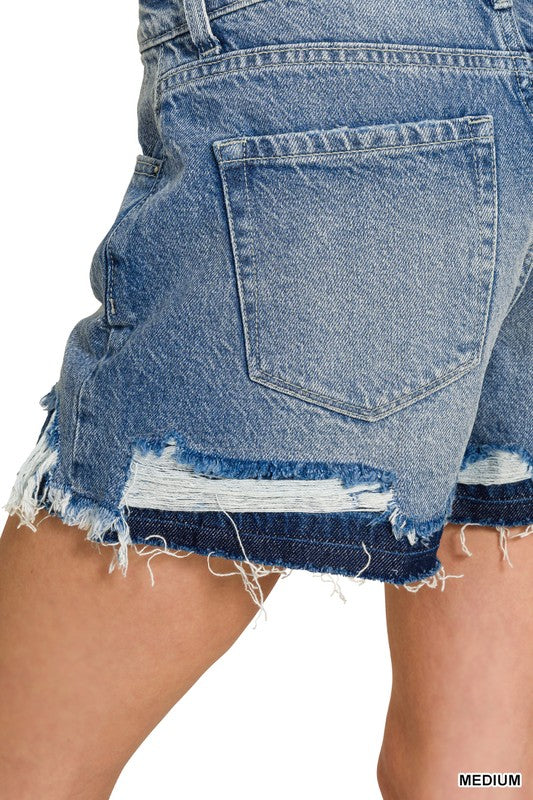 Distressed Denim Shorts