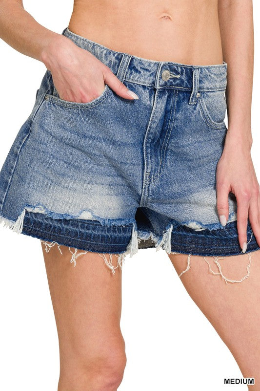 Distressed Denim Shorts