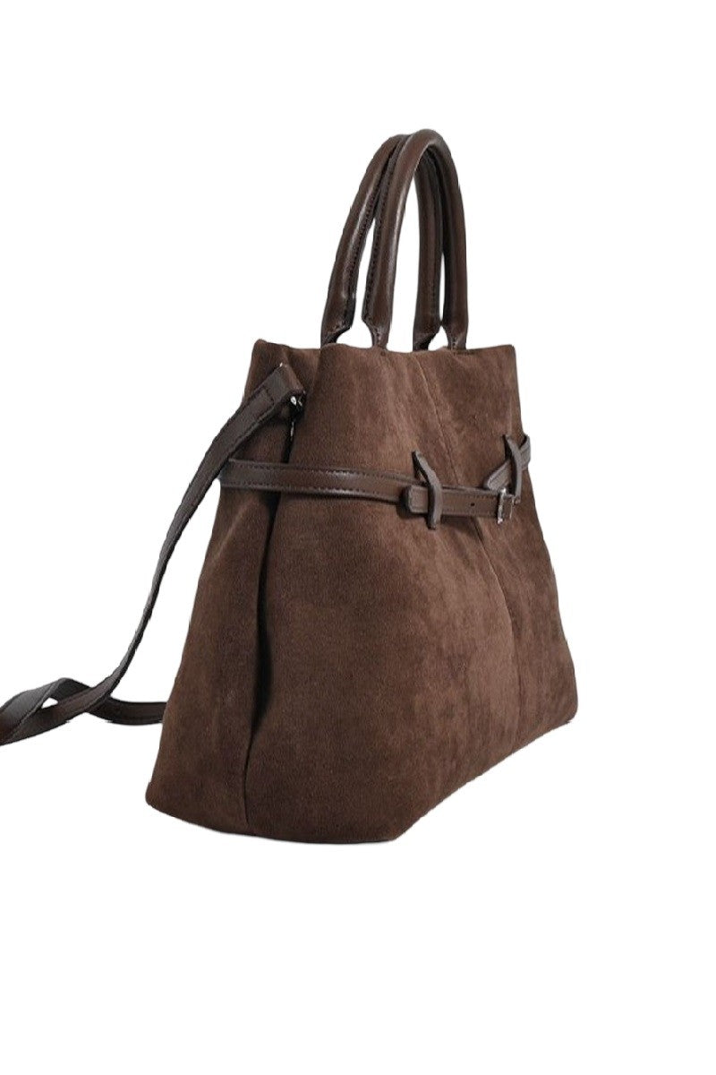 Faux Suede Hobo Tote Bag