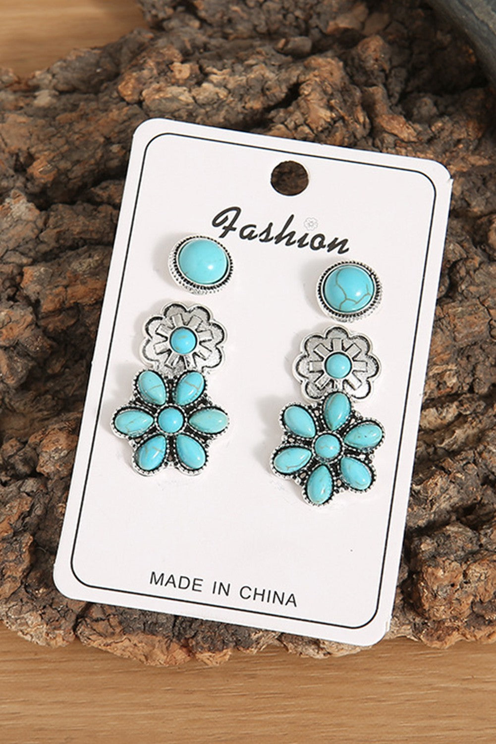 Set of 3 Western Stud Earrings