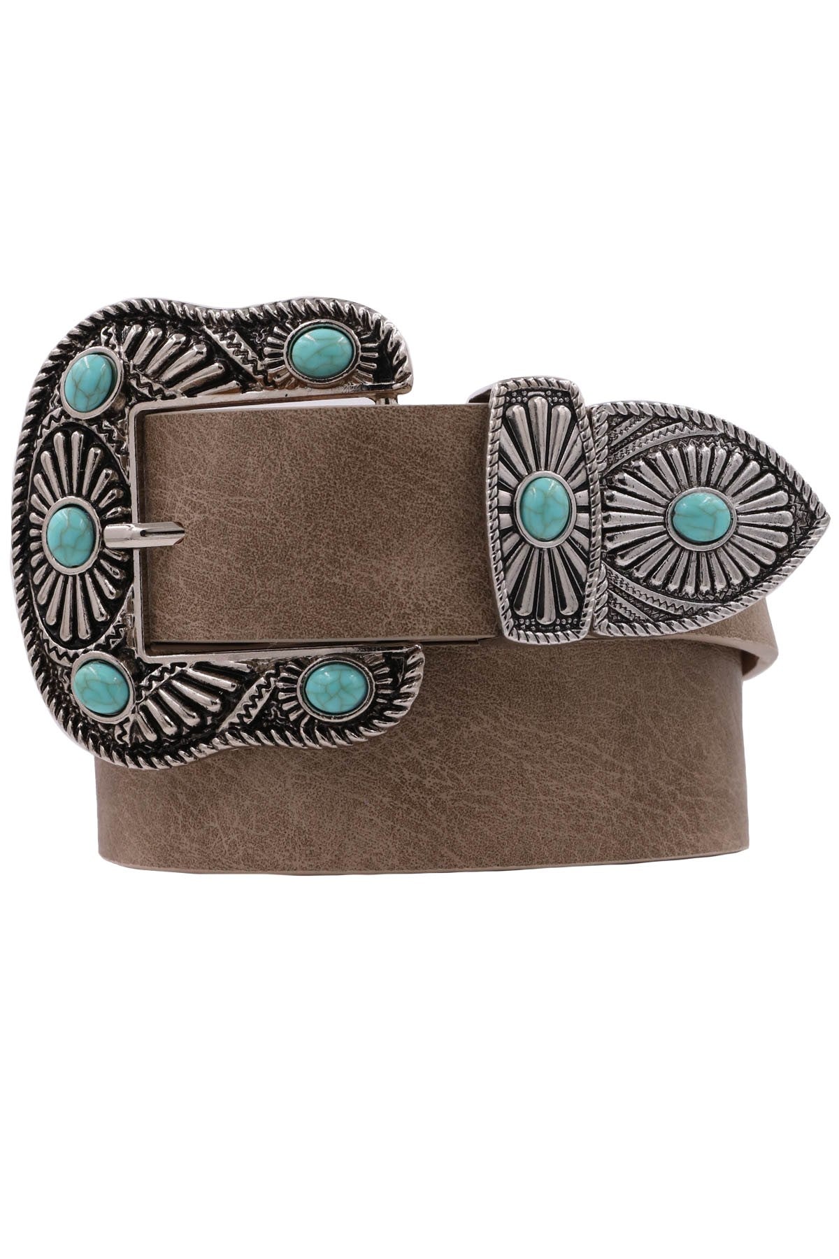 Faux Leather Embellished Belt