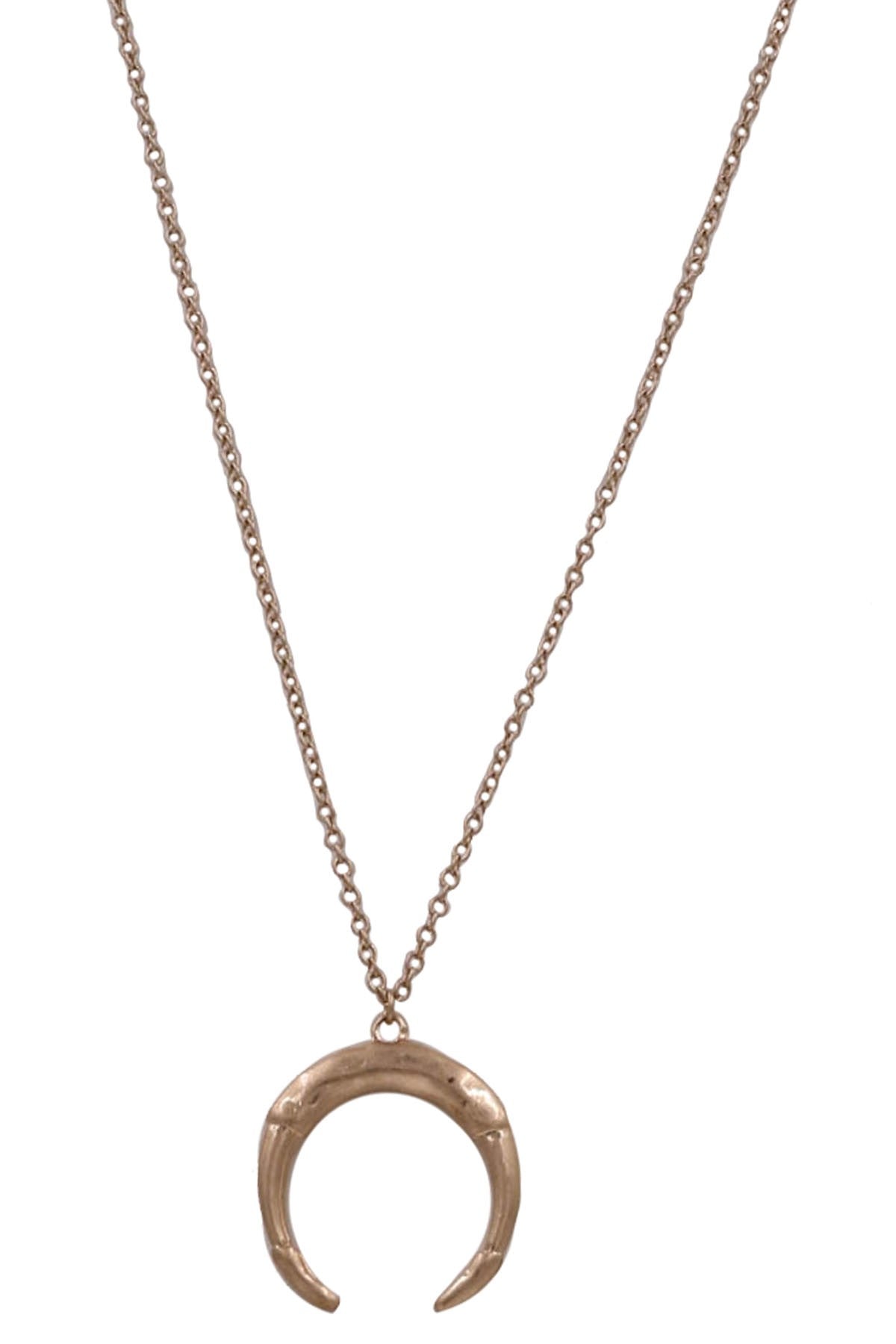 Metal Crescent Pendant Necklace & Earrings