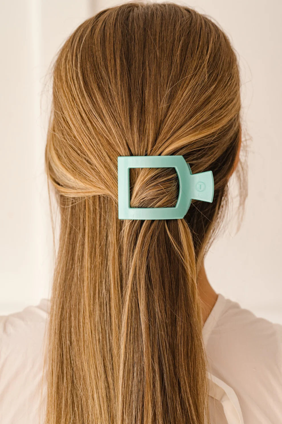 Totally Turquoise Flat Square Hair Clip