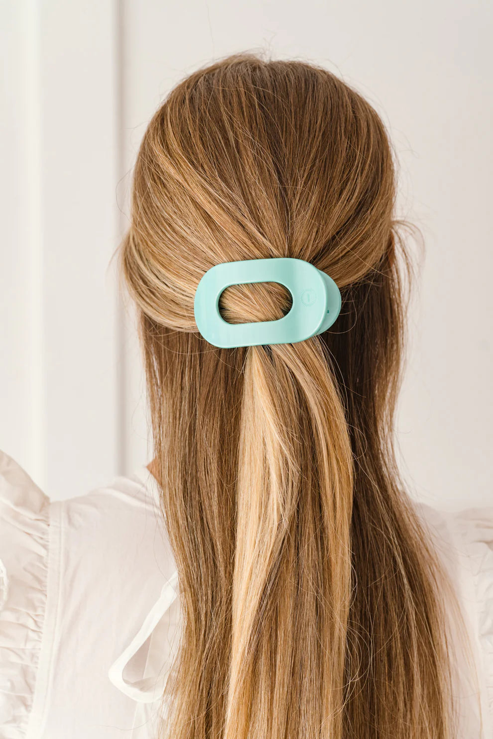 Totally Turquoise Flat Round Hair Clip