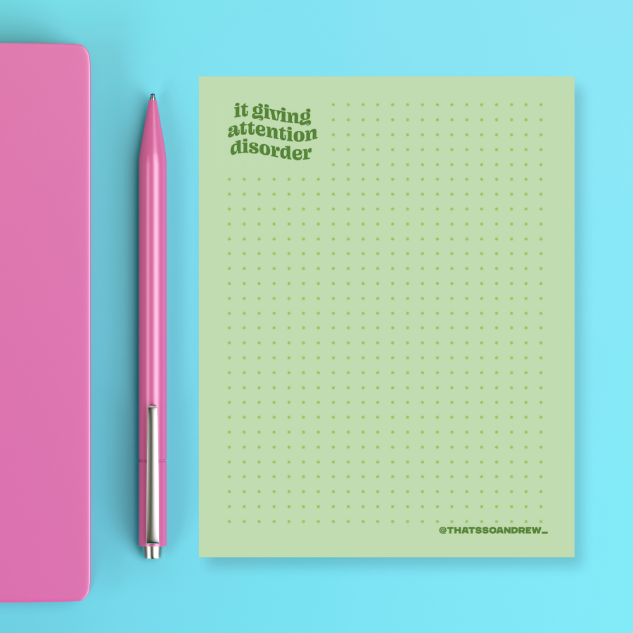 It's Giving Attention Disorder - Snarky & Colorful Notepad