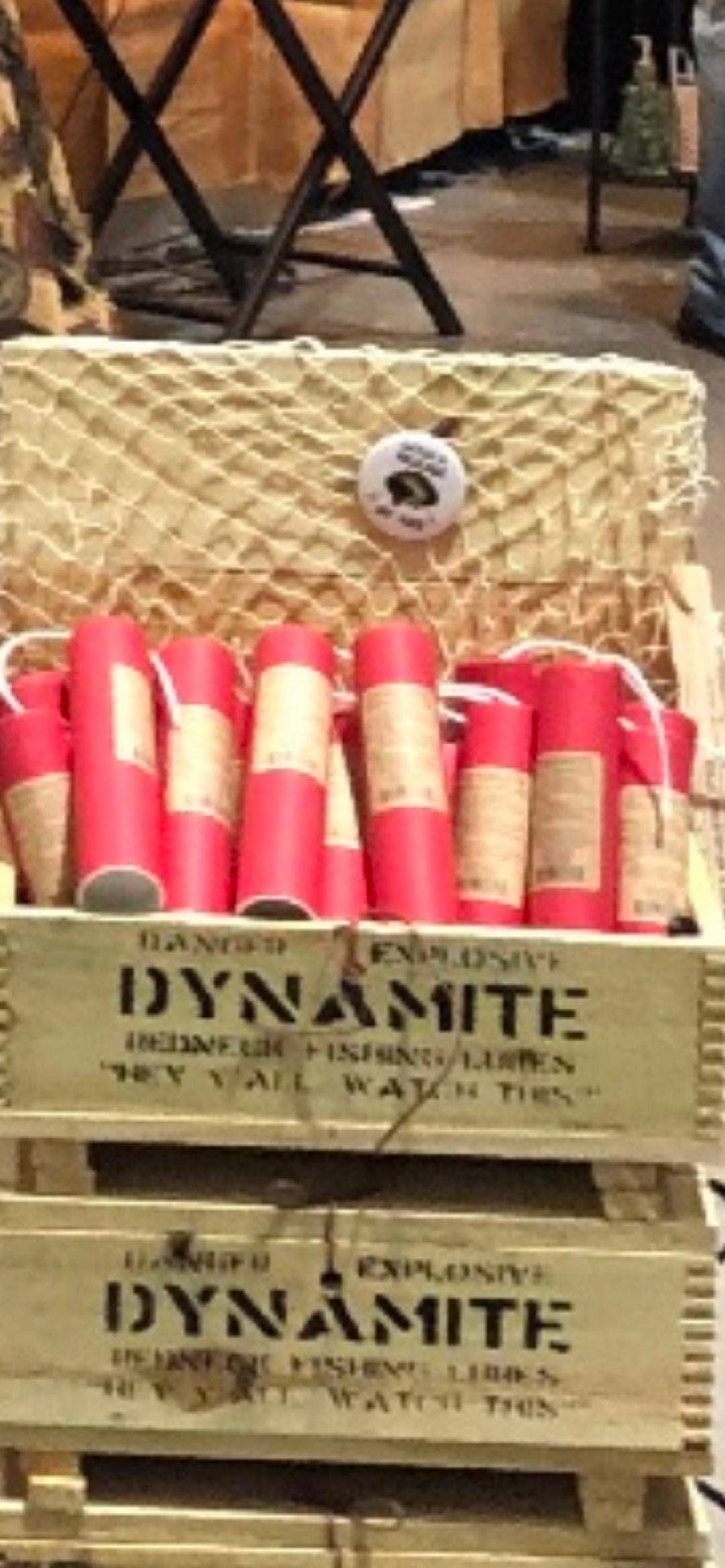 Dynamite Fishing Lures with A Bottle of Moonshine Hot Sauce