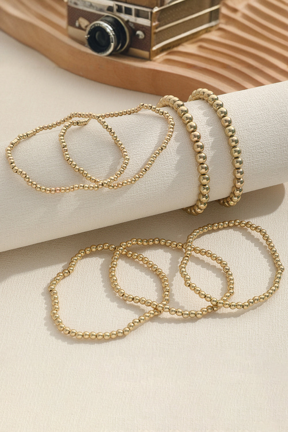 Gold Minimalist Beaded Luxury Bracelet Set