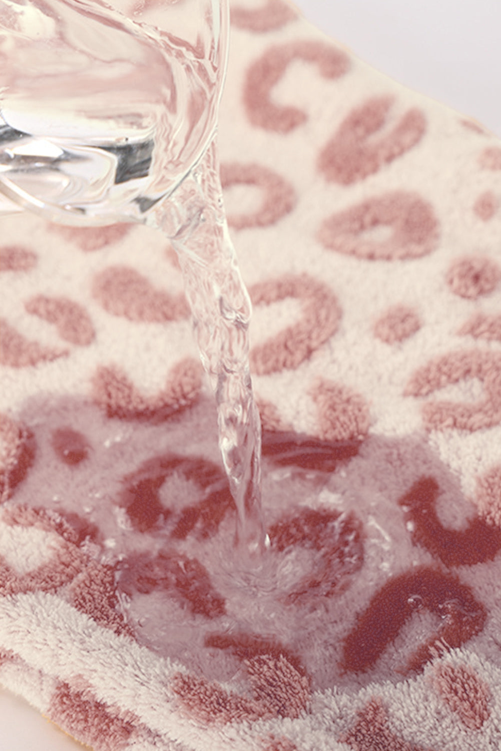 Pink Leopard Print Plush Bath Towel