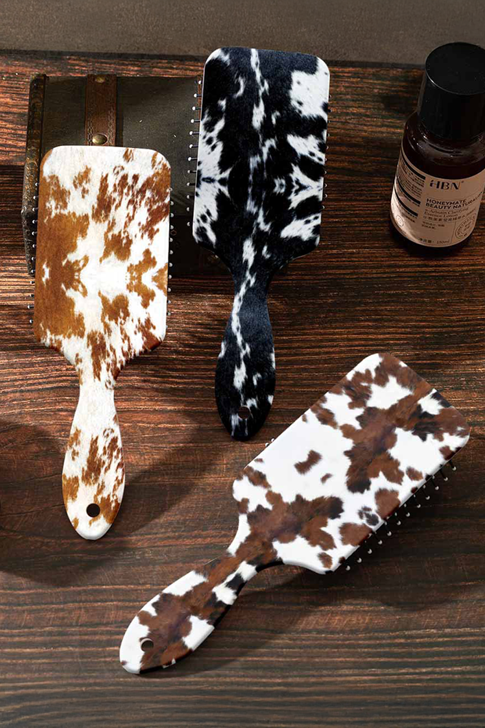 Chestnut Cowhide Air Cushion Brush