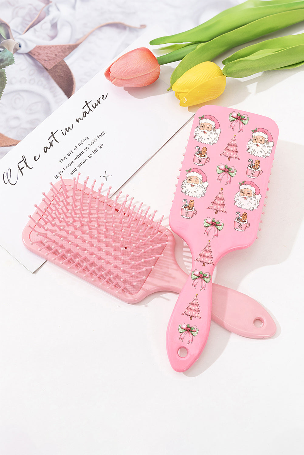 Pink Christmas Cute Hair Brush