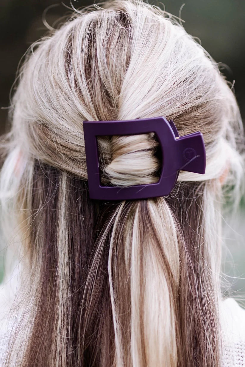 Burgundy Bliss Flat Square Hair Clip Medium