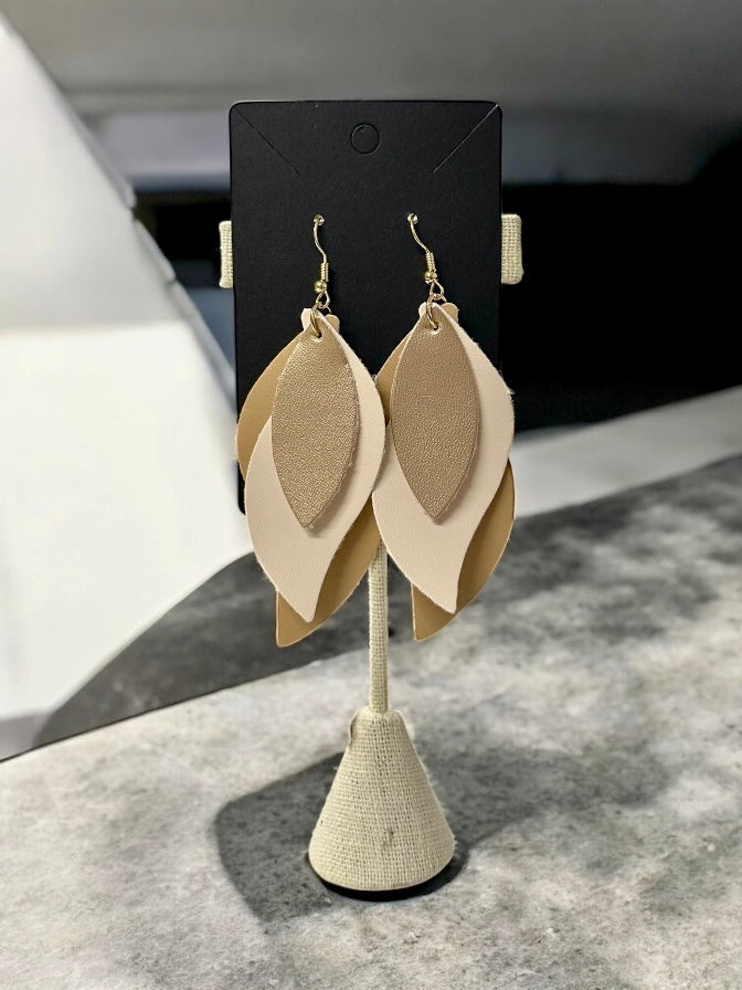 Layered Leather Earrings