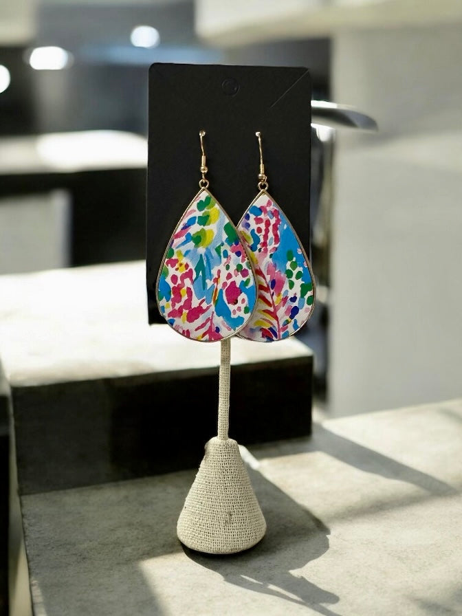 Multi Color Water Drop Earrings