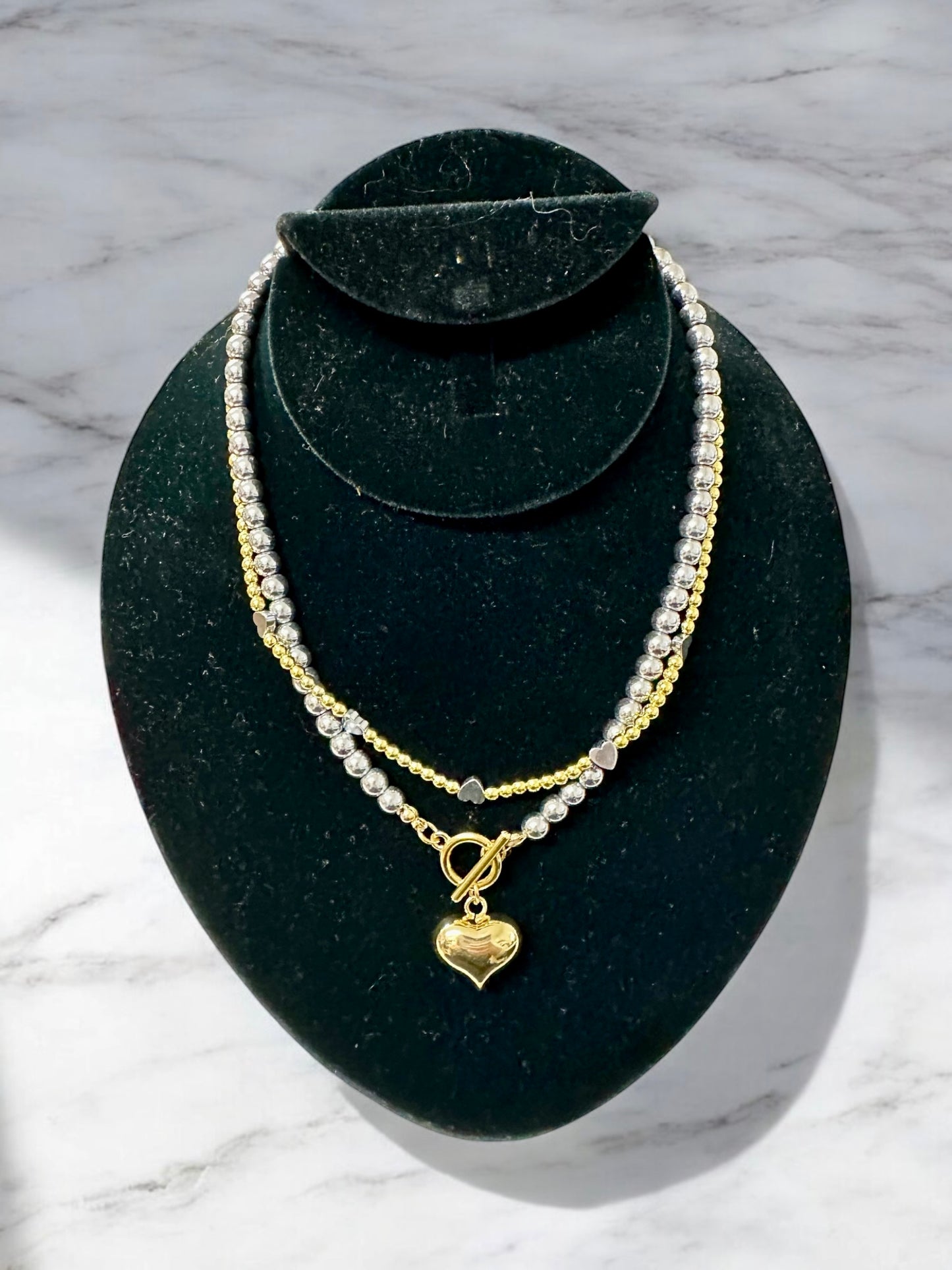 2 Piece Heart Necklace