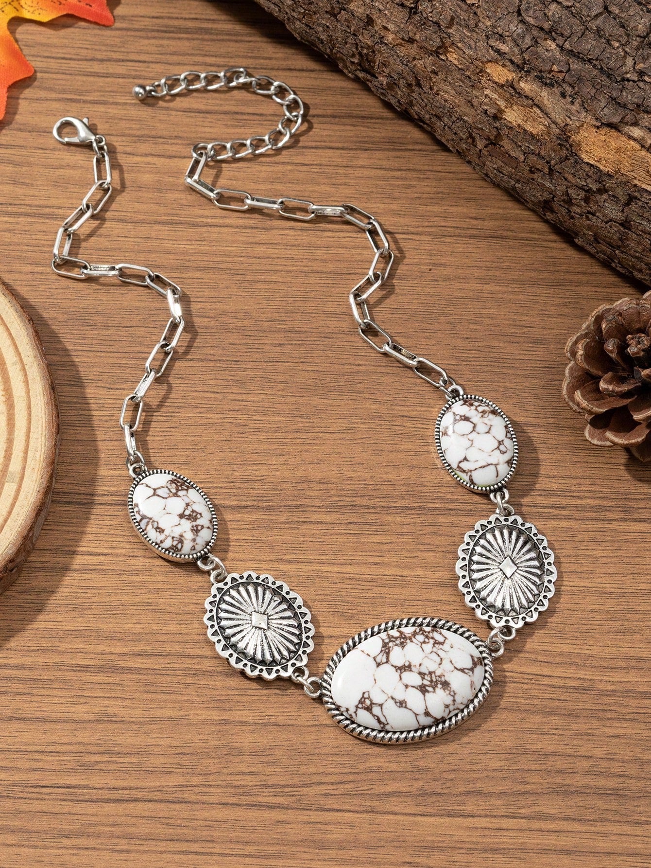 White Loose Boho Necklace