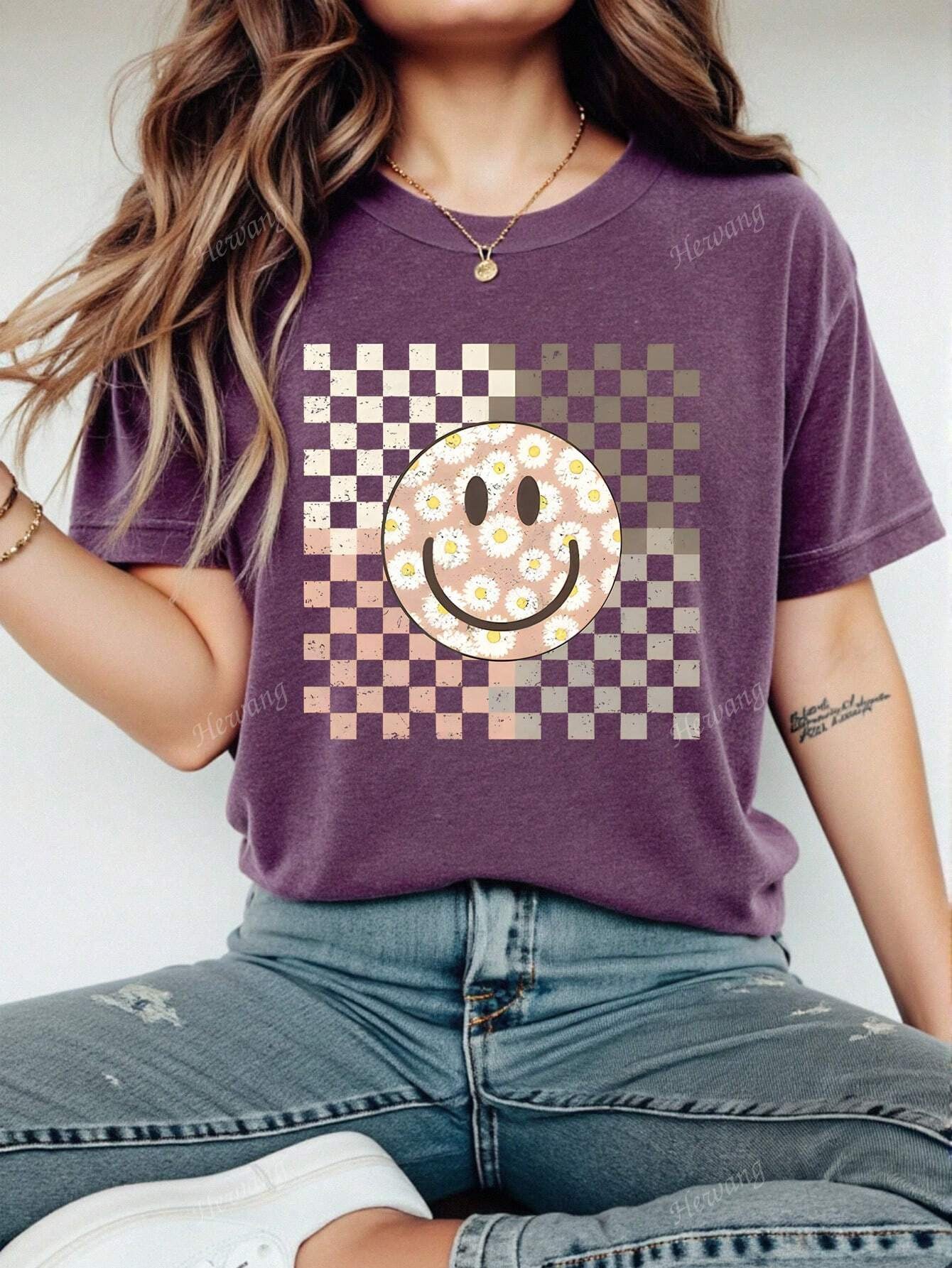 Smiley Checkered T-Shirt