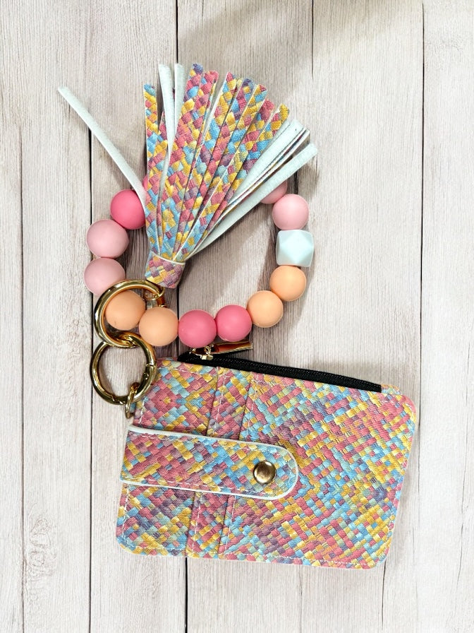 Leather Tassel Wallet with Keychain