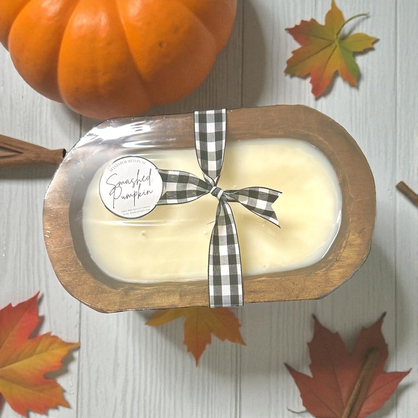 Wooden Dough Bowl Candle - Smashed Pumpkin