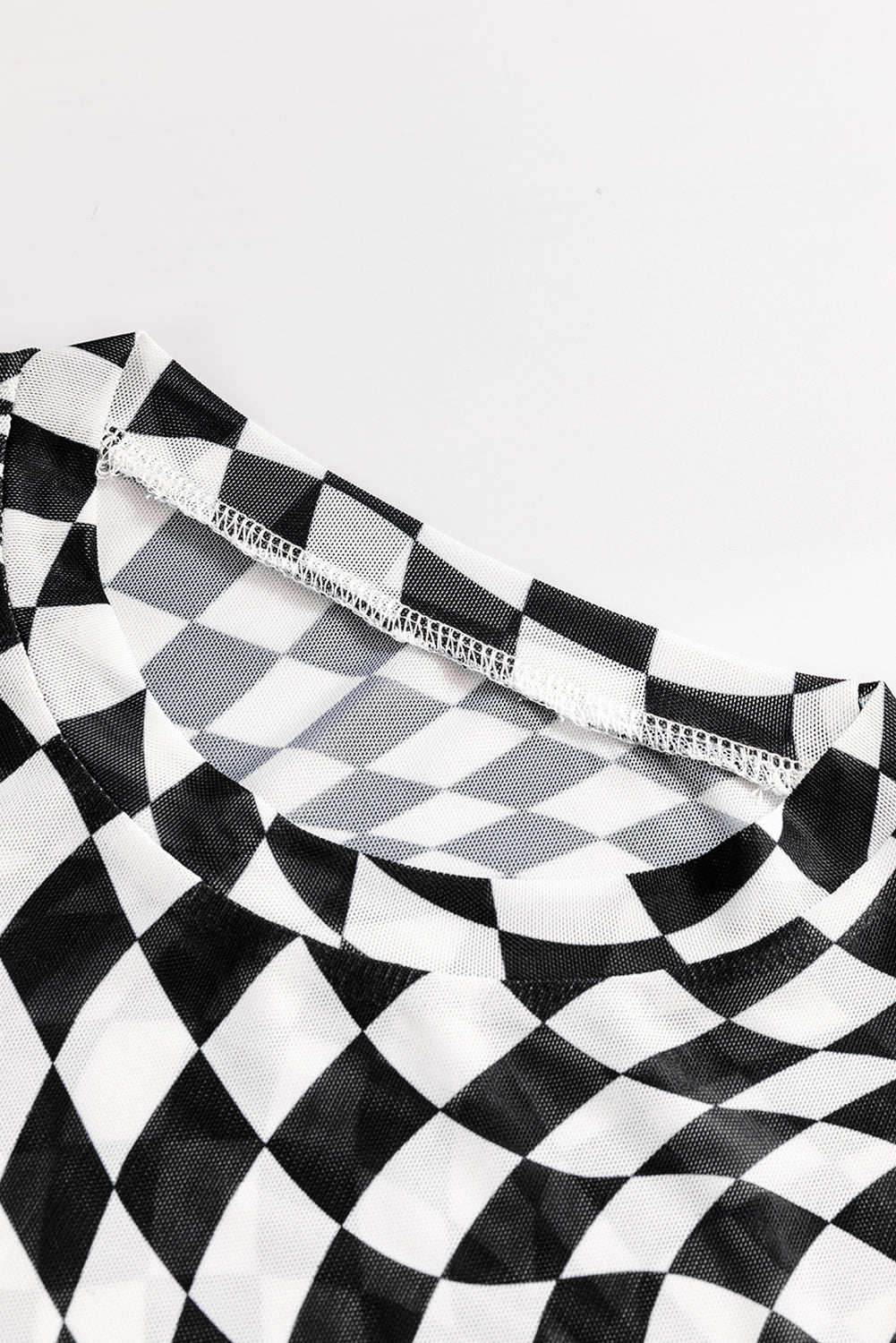 The Ella - Checkered Mesh Top