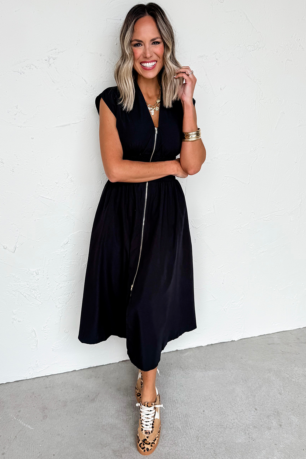 The Josie - Black Midi Dress