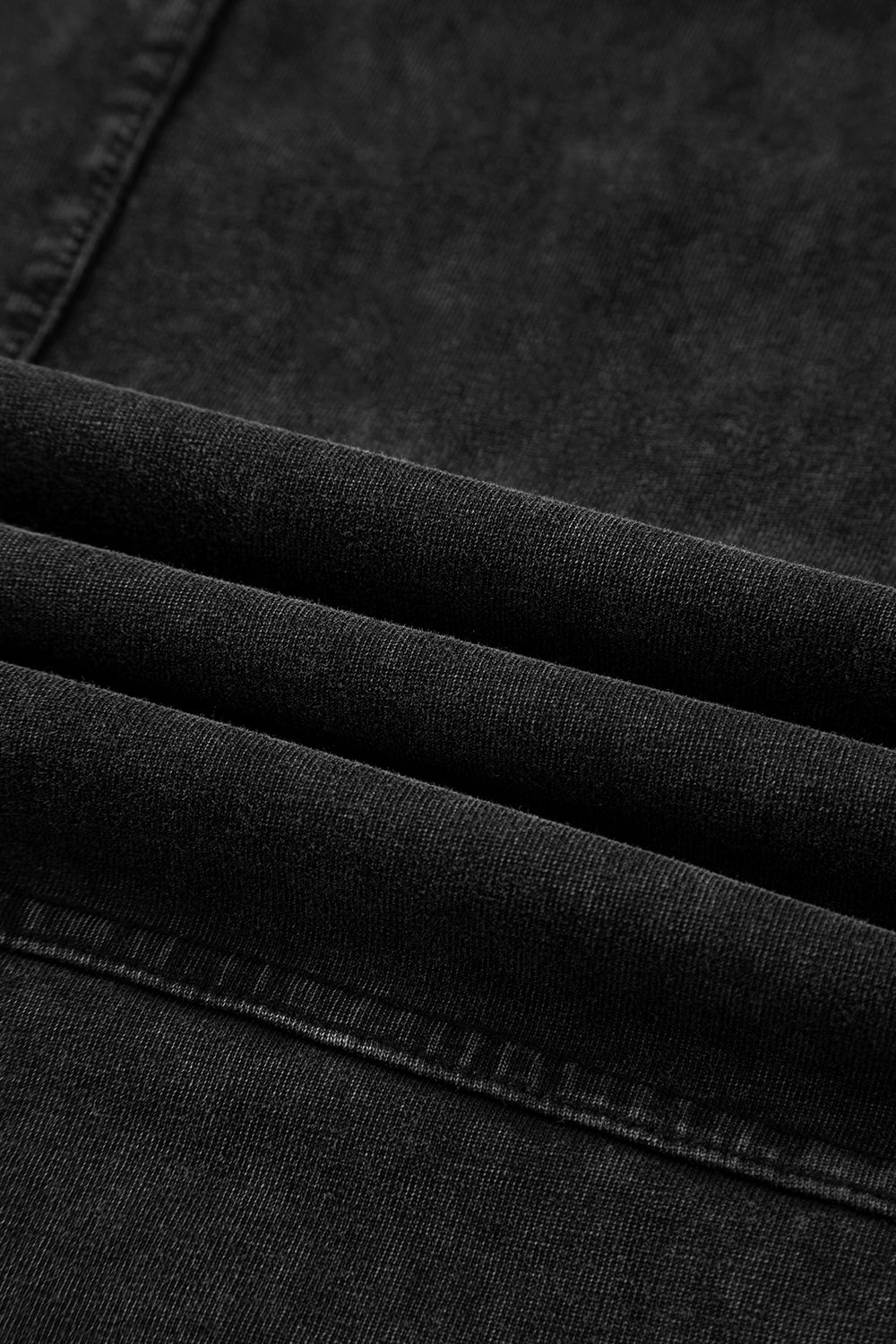 Black Mineral Wash Wide Leg Cargo Pants