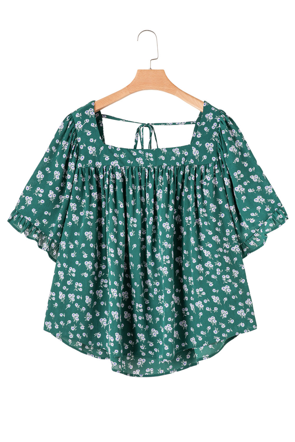 The Ivy - Floral Ruffle Tie Back Blouse