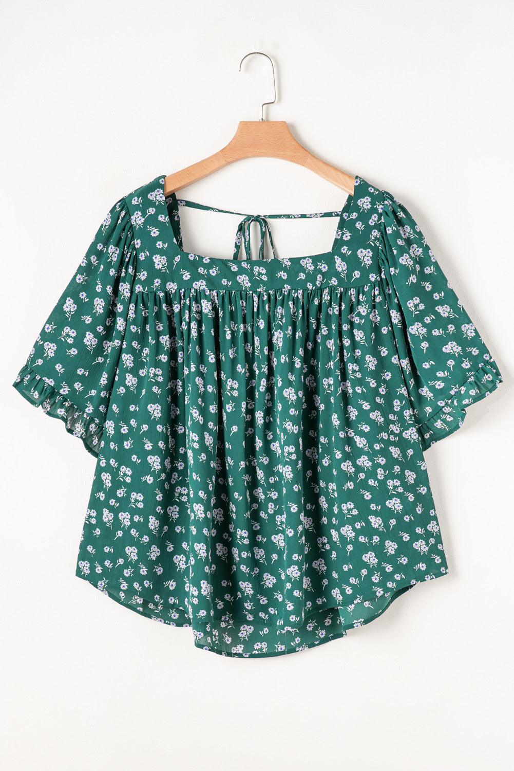 The Ivy - Floral Ruffle Tie Back Blouse