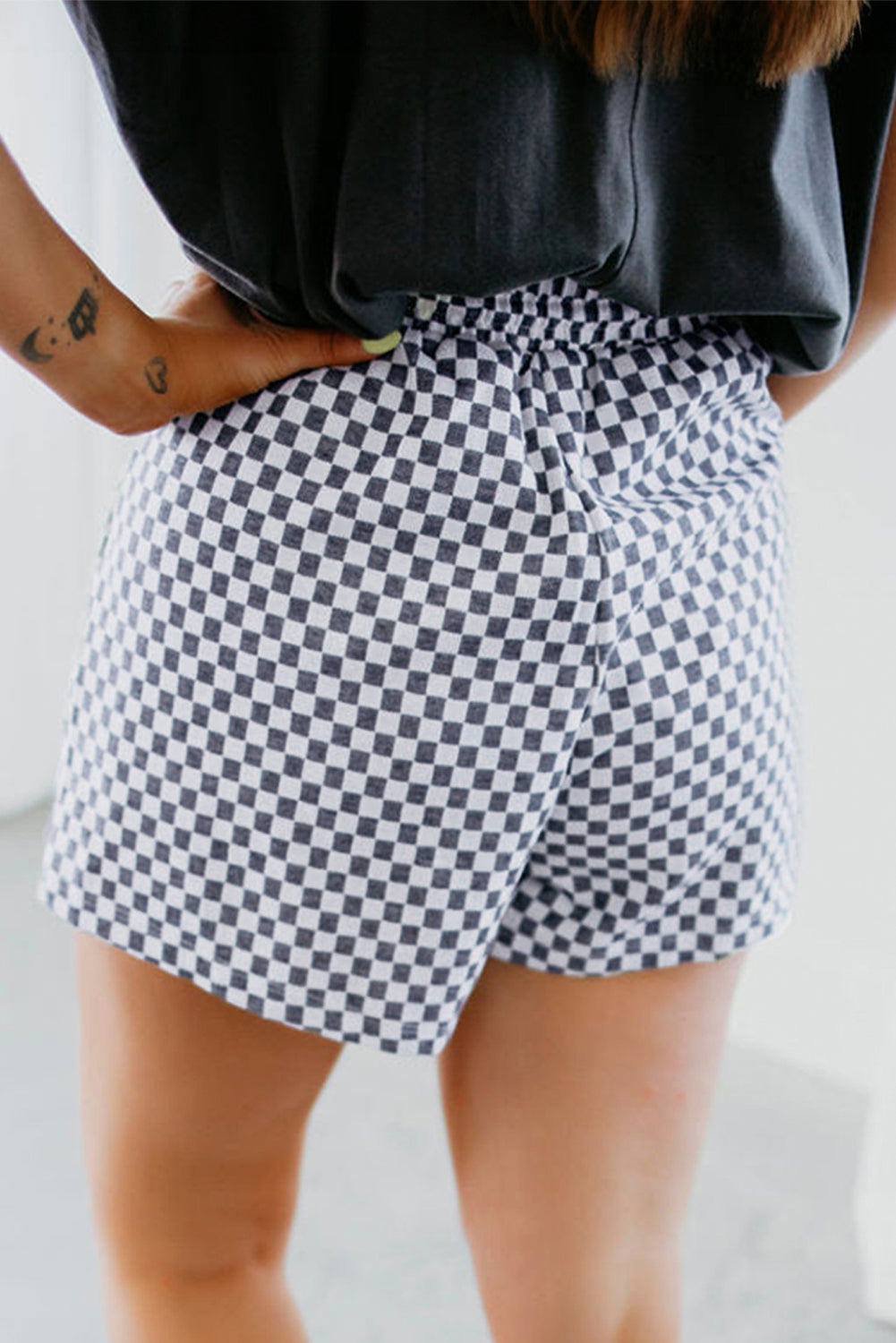 Gray Checkered Shorts