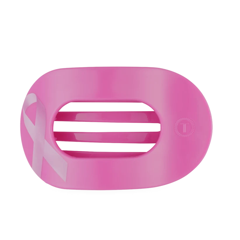 Teleties Breast Cancer Awareness Flat Round Hair Clip - Options Available