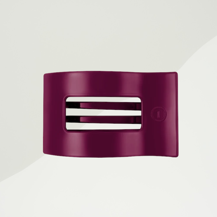 Doodlations Coffee Bar & Boutique Teleties mulberry purple flat square hair clip with bendable teeth for comfort