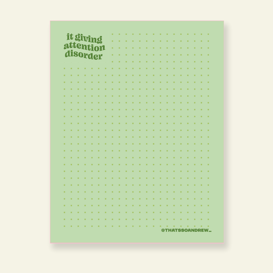 It's Giving Attention Disorder - Snarky & Colorful Notepad