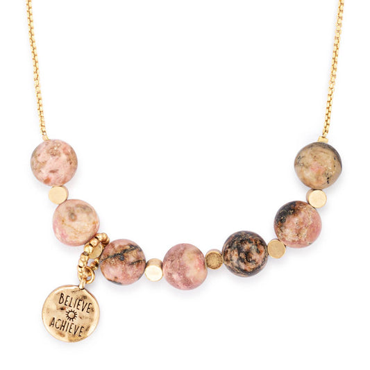 7 Days Tracker Necklace - Pink and Gold