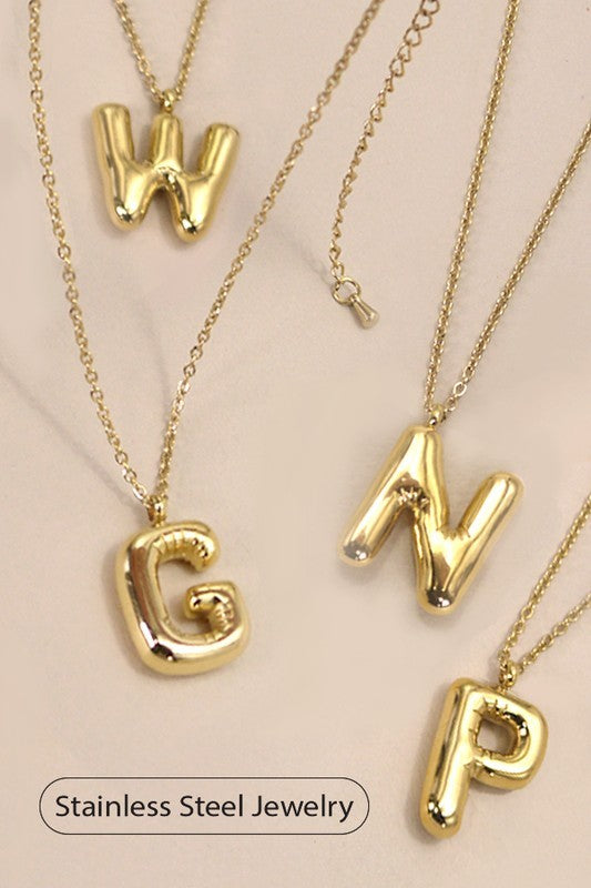 18K Stainless Steel Tarnish Free Initial Necklace