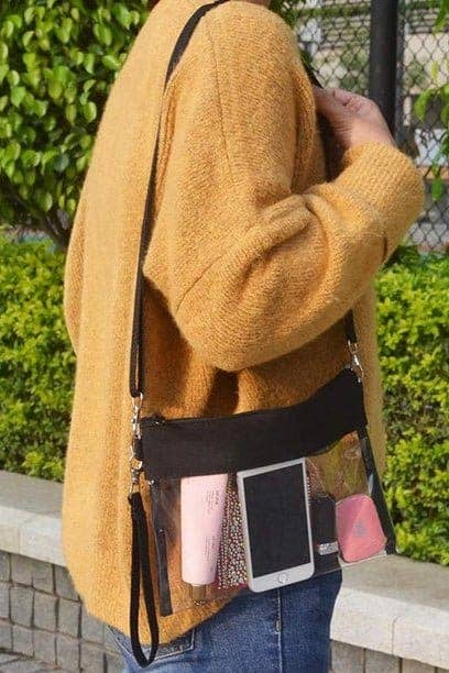 Game Day Clear Crossbody Bag/Clutch - Champagne Gold