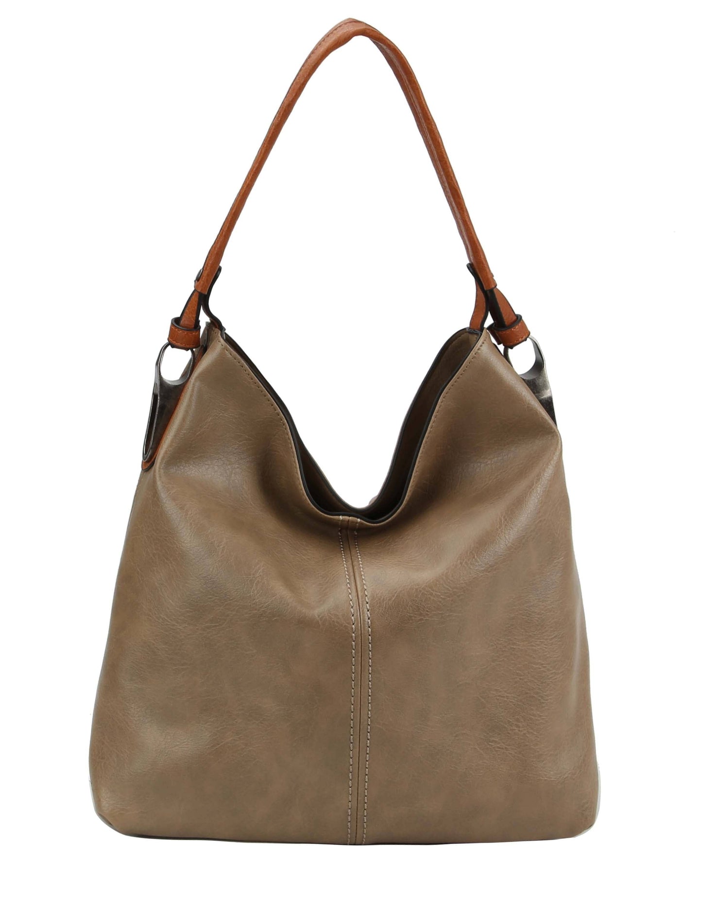 Side Metal Accent Hobo Bag