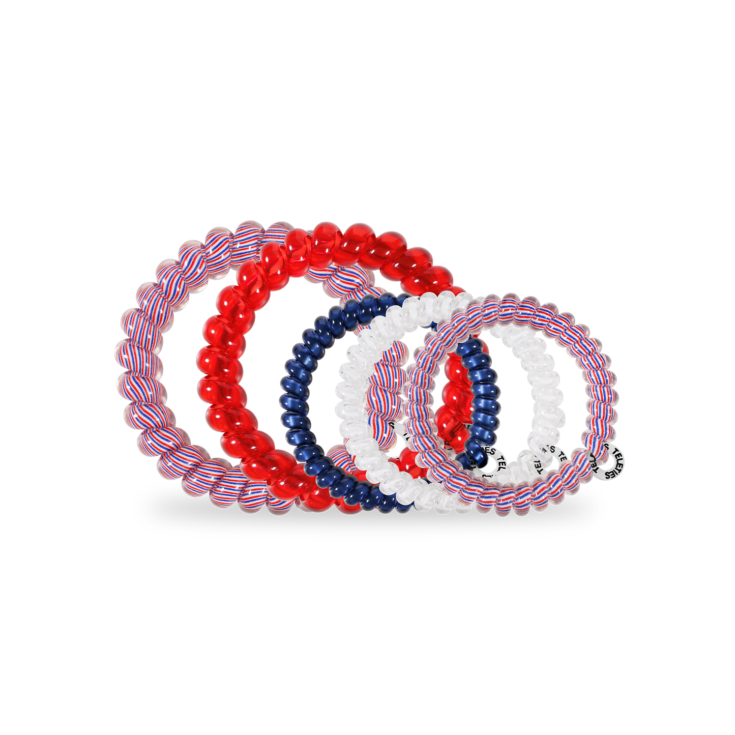 Star Spangled Bash - Spiral Hair Coils, Hair Ties, 5-pack