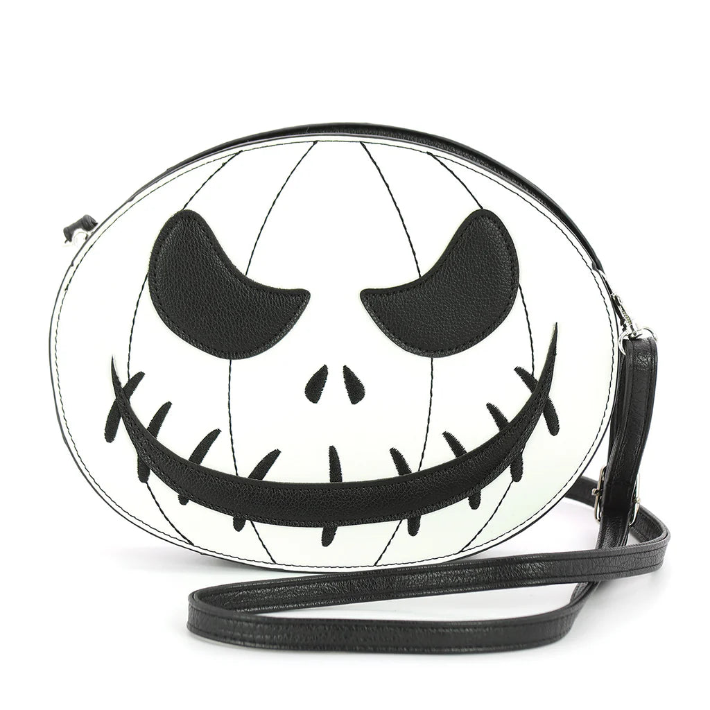 Glow in the Dark White Jack O Lantern Shoulder Bag