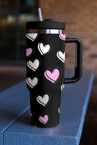 Valentines Heart Thermos Cup with Handle 40oz