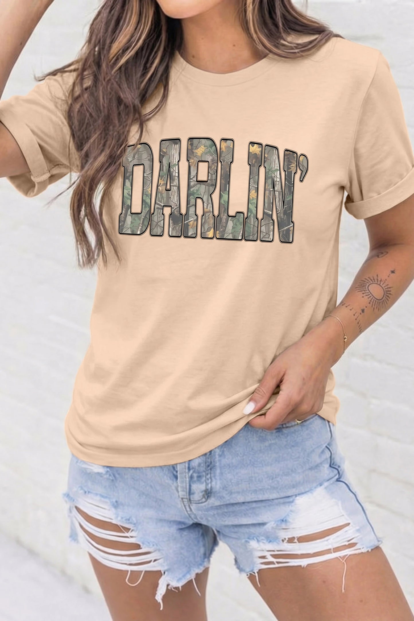 Khaki DARLIN Camo T-Shirt