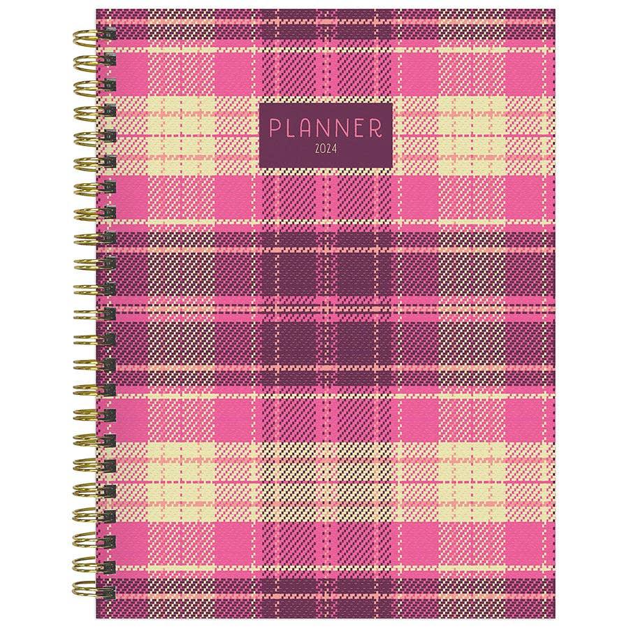 2024 Preppy in Pink Medium Weekly Monthly Planner - Doodlations Coffee Bar & Boutique