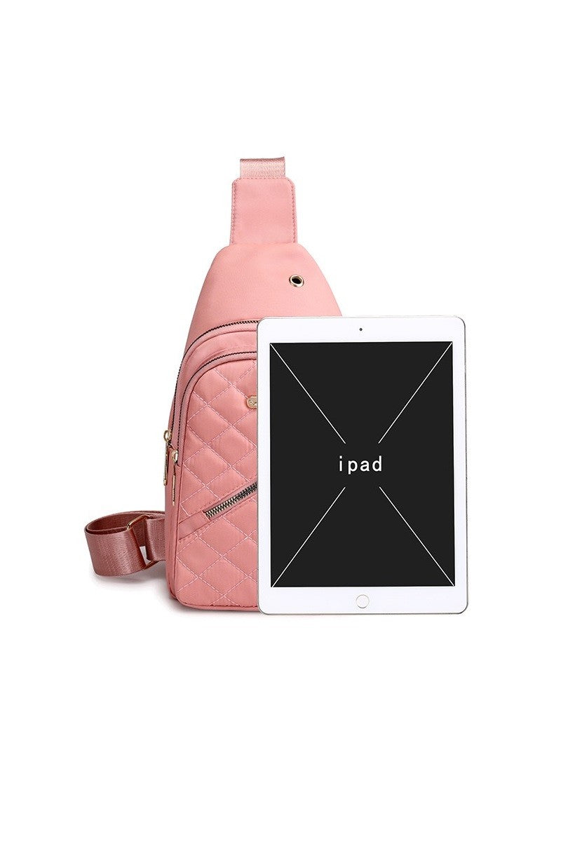 Quilted Multi-pocket Crossbody Sling Bag