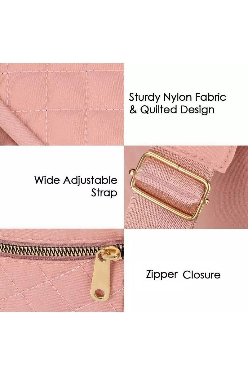Quilted Multi-pocket Crossbody Sling Bag