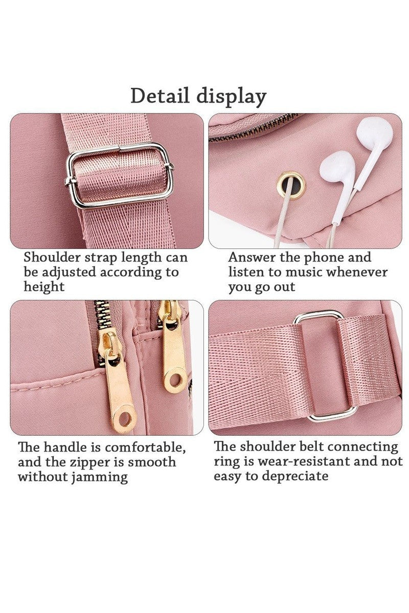 Quilted Multi-pocket Crossbody Sling Bag