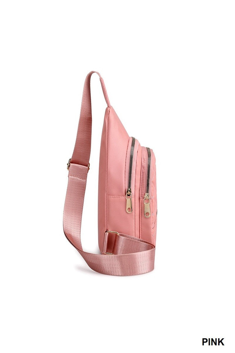 Quilted Multi-pocket Crossbody Sling Bag