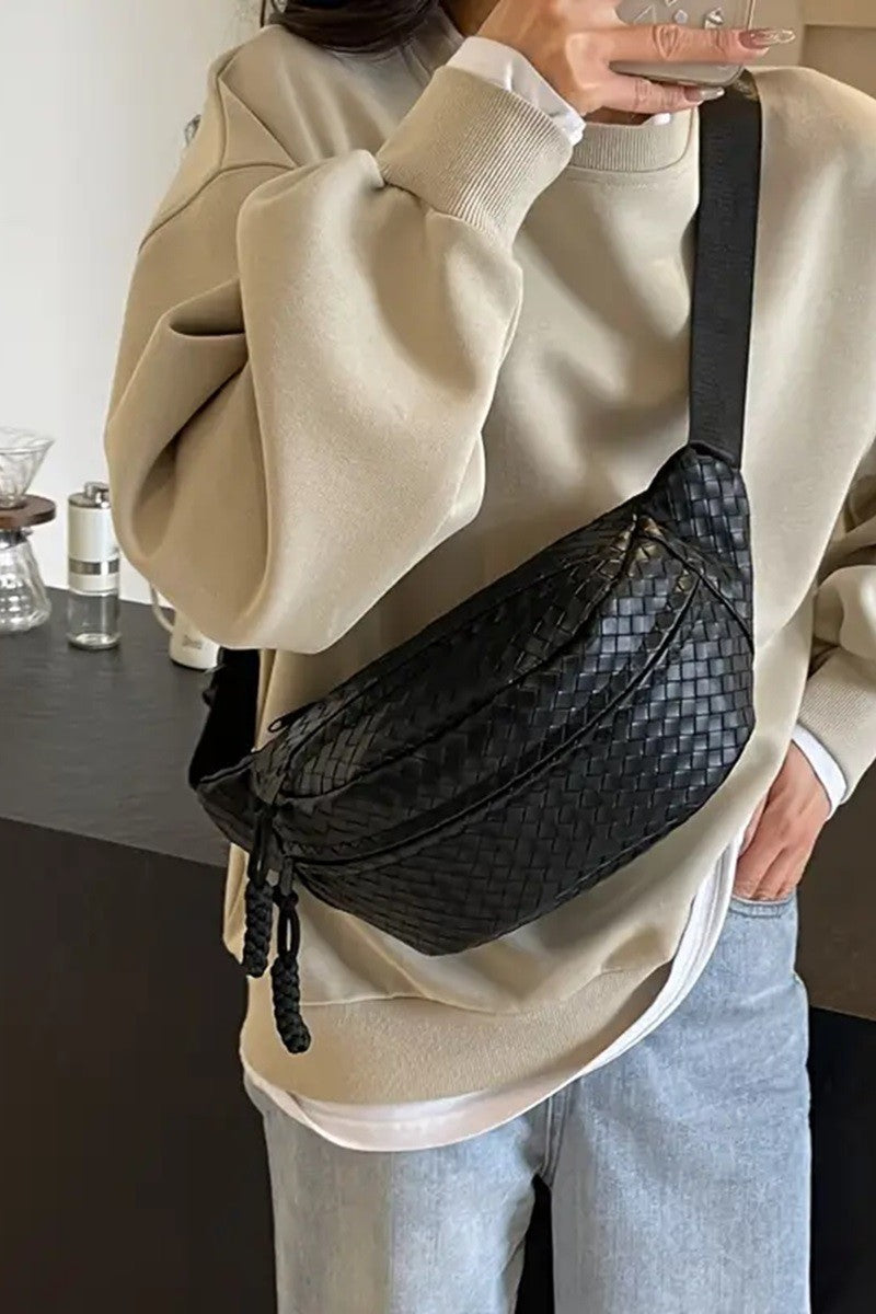 Vegan Leather Woven Atlas Crossbody Bum Bag