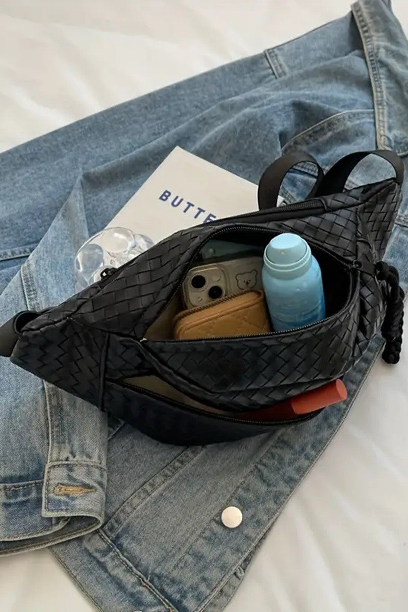 Vegan Leather Woven Atlas Crossbody Bum Bag