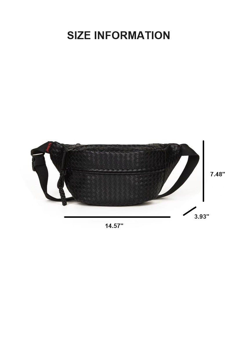 Vegan Leather Woven Atlas Crossbody Bum Bag