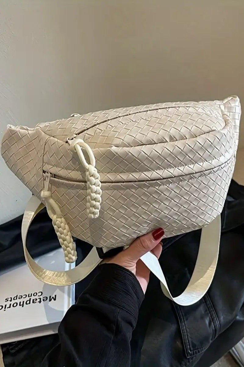 Vegan Leather Woven Atlas Crossbody Bum Bag