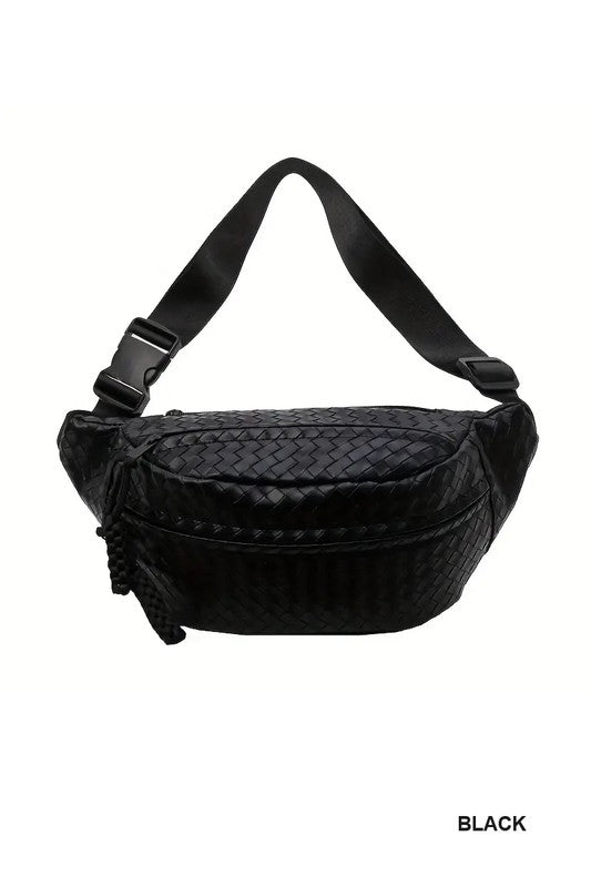 Vegan Leather Woven Atlas Crossbody Bum Bag